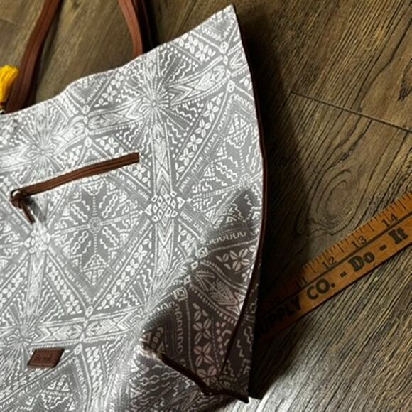 THE SAK Hasley Happy & Free Gray Shadow Tote Purse Batik Boho - Picture 9 of 16